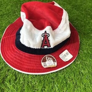 Vintage Los Angeles Angels Small/Medium New Era MLB Red White Blue Bucket Hat‎